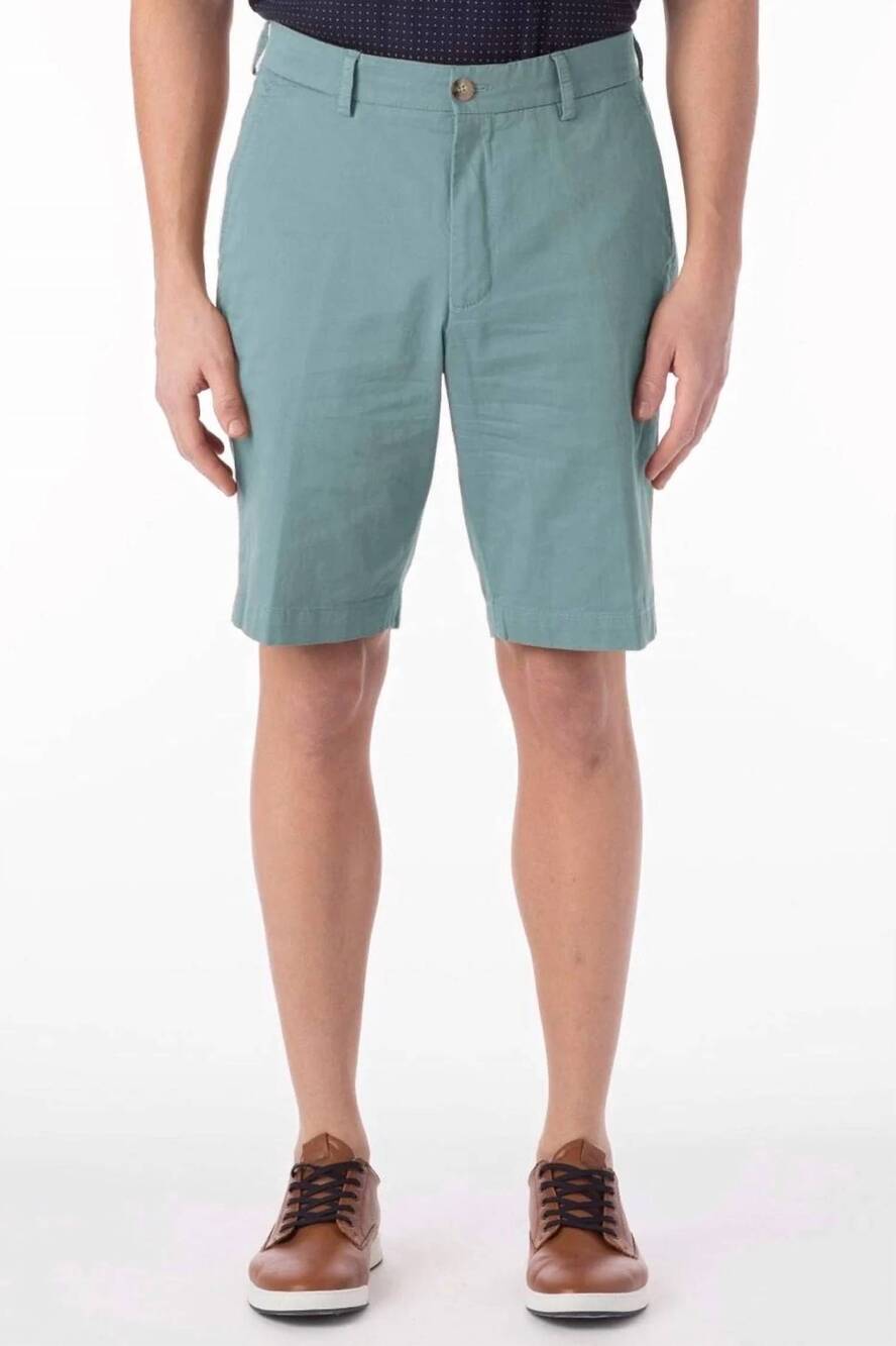 NEW BALLIN broken twill stretch cotton shorts in zen blue
